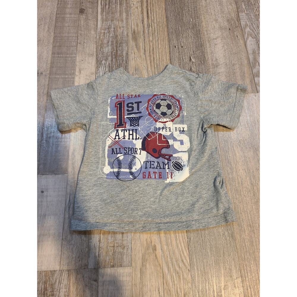 Place 18 to 24 months boys gray sports tee